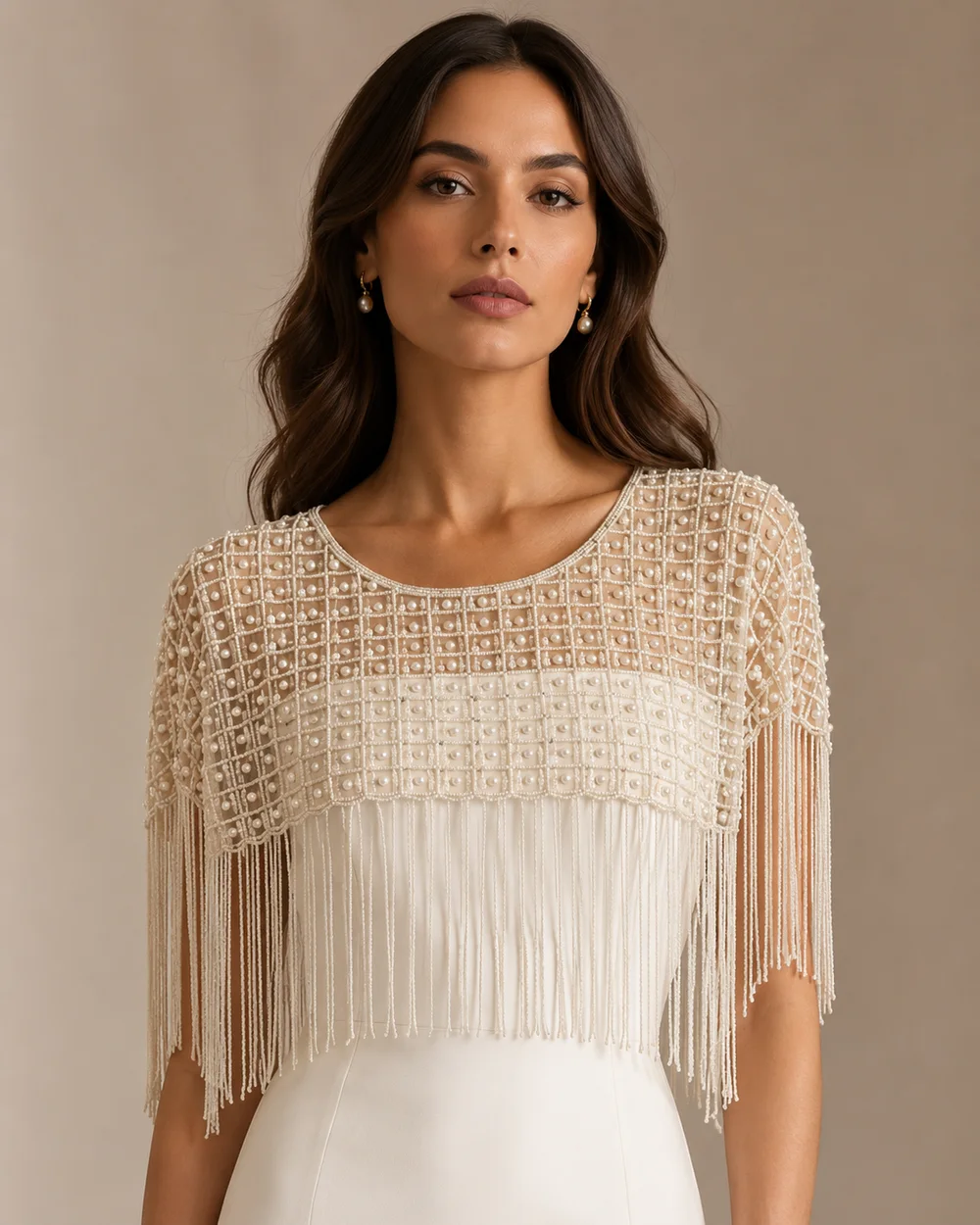 The Pearl Trellis Couture Bridal Caplet